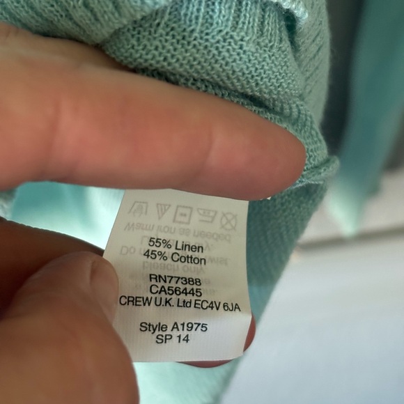 Madewell | Linen Blend | V-Neck Sweater | Seafoam Green | xs - Picture 4 of 8